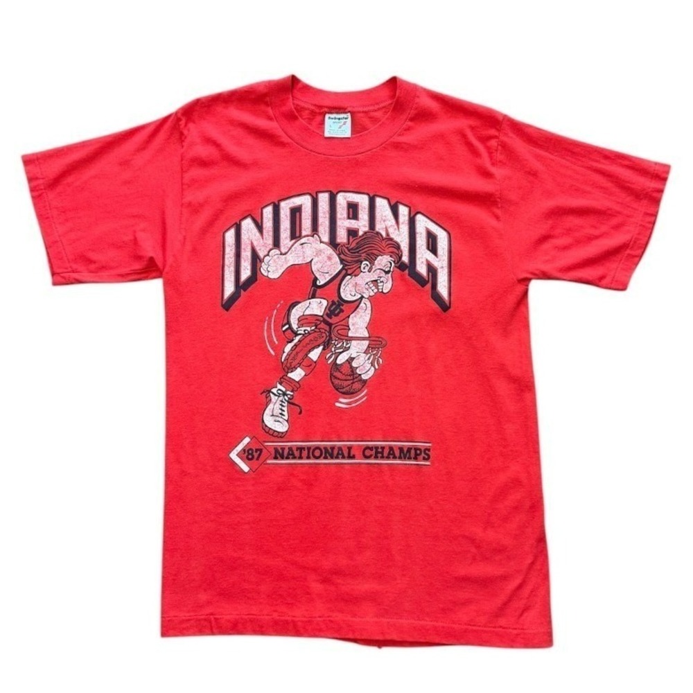 Vintage 80s Indiana Hoosiers National Champions 87 NCAA Football Sports T-shirt